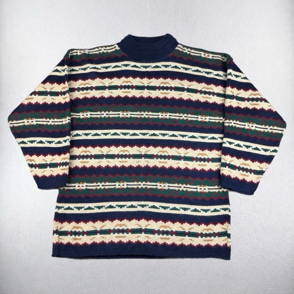 Vintage Sycamore Sweater Womens Small Oversized Knit Pullover Fair Isle 80s